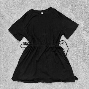 Stylish Black Dress with Waist Tie